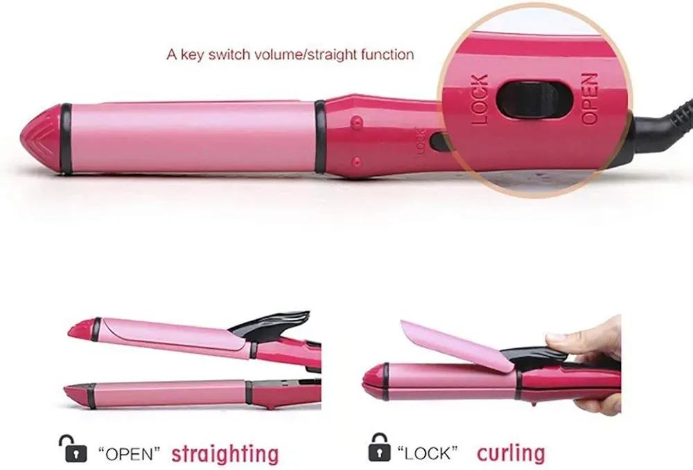 2 IN 1 HAIR STRAIGHTNER & CURLER