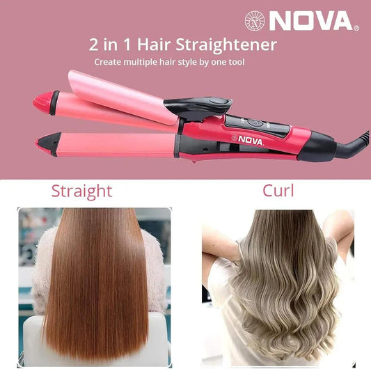 2 IN 1 HAIR STRAIGHTNER & CURLER